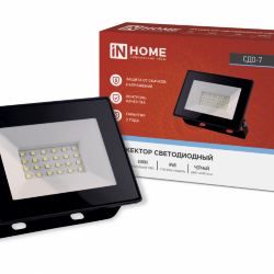 Прожектор светодиодный СДО-7 30Вт 230В 6500К IP65 черный IN HOME