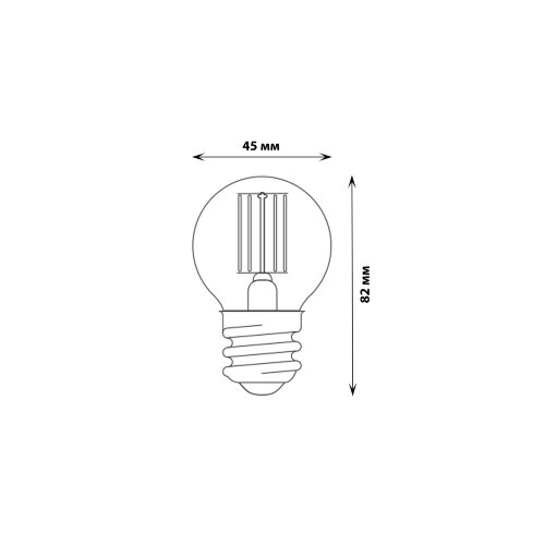 LED-G45-9W-4000K-E27-CL PLS02WH Лампа светодиодная, Форма шар, прозрачная, Серия Sky, Белый свет 4000К. - фото 3