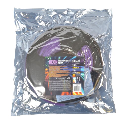 ULS-N11-2835-120LED-m-8mm-IP67-DC24V-10W-m-15M-PURPLE Светодиодная гибкая герметичная лента, NEON, Катушка 15м, в герметичной упаковке, Фиолетовый свет - фото 3