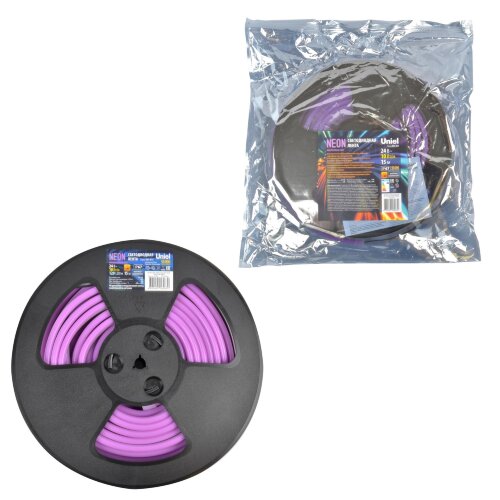 ULS-N11-2835-120LED-m-8mm-IP67-DC24V-10W-m-15M-PURPLE Светодиодная гибкая герметичная лента, NEON, Катушка 15м, в герметичной упаковке, Фиолетовый свет - фото 4