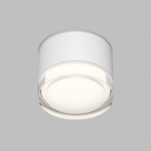 Накладной влагостойкий светильник AQUA, GX53, до 15 Вт, LED, IP44, белый, алюминий, акрил.
