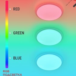 Светильник светодиодный COMFORT GALAXY-RGB 125Вт 230В 3000-6500K 10000Лм 565x80мм с пультом ДУ IN HOME