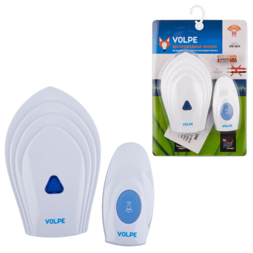 UDB-Q029 W-R1T1-16S-80M-WH Звонок беспроводной, 36 мелодий, Световая индикация, Радиус действия 80 метров, Блистерная упаковка, Белый - фото 9