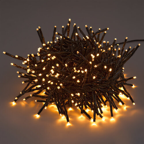 ULD-S0740-370-DGA-RC AM IP44 FIREWORK Гирлянда светодиодная Фейерверк, 7.4м, 370 светодиодов, Янтарный свет, Пульт ДУ в-к, Провод зеленый - фото 1