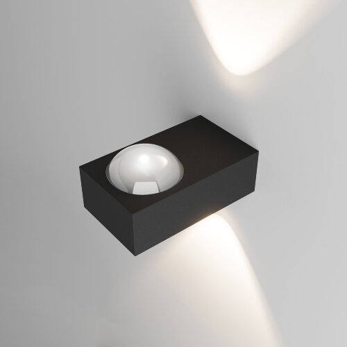 Уличный настенный светильник со светодиодами Lenses черный - Фото 3