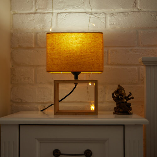 UML-B401 E27 ORANGE-WOOD Светильник настольный декоративный под лампу Е27, 40W, Механический выключатель, Оранжевый - фото 6