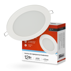 Панель светодиодная встраиваемая круглая RLP-VC 1265WH 12Вт 230В 6500К 960Лм 145мм белая IP40 IN HOME