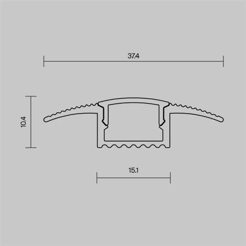 Алюминиевый профиль встраиваемый в пол 37x10 (Черный, 2 м), ALM-3710-S-2M 636023 (Черный) - фото 7