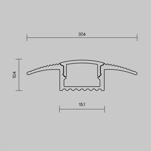 Алюминиевый профиль встраиваемый в пол 37x10 (Черный, 2 м), ALM-3710-S-2M 636023 (Черный) 636023 - фото 7