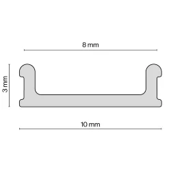 Вставка - заглушка 4м. для профиля ALM-9940-SC (Черный)