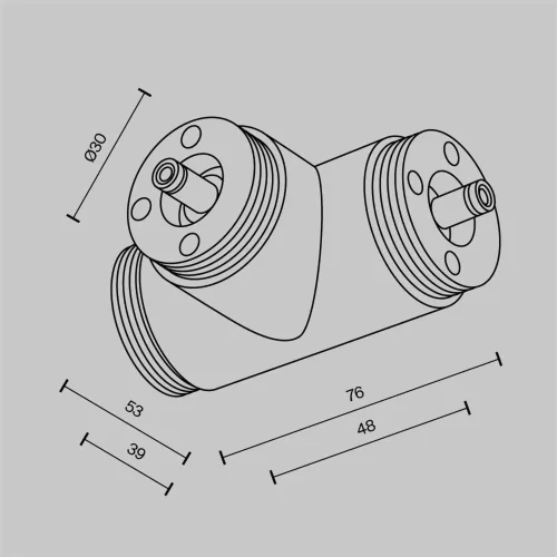 T-образный плоский коннектор для системы Shelf без ввода питания (Черный) - фото 8