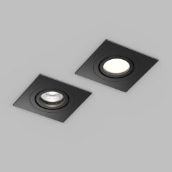 Встраиваемый влагозащищённый светильник HYDRO, IP44, до 15 Вт LED, GU10, алюминий, чёрный, Denkirs DK2111-BK