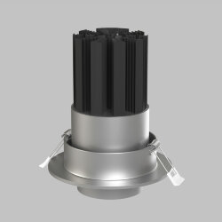 Встраиваемый светодиодный светильник с регулировкой угла освещения Zoom 10W 4200K серебро 9919 LED (052461)