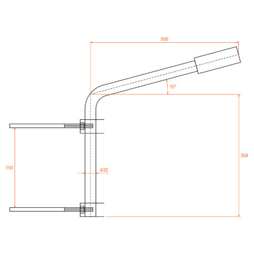 Кронштейн приставной для консольного светильника К1П-0,35-0,5-2-0,12х0,6-С - фото 4.
