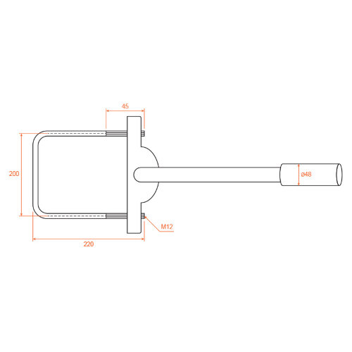 Кронштейн приставной для консольного светильника К1П-0,35-0,5-2-0,12х0,6-С - фото 6.
