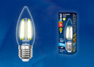 LED-C35-13W/3000K/E27/CL PLS02WH Лампа светодиодная. Форма "свеча", прозрачная. Серия Sky. Теплый белый свет (3000К) - фото
