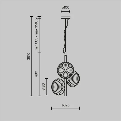 Подвесной светильник Reels E14х3 (Черный) - фото 6