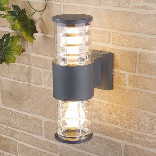 Настенный уличный светильник 1407 Techno cерый IP54 - Фото 2