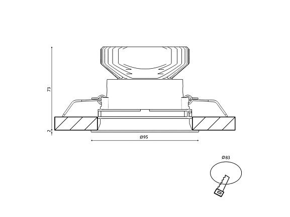 Корпус светильника потолочный встраиваемый  наклонный, Белый, IP20, COMBO-41-WH. Фото 2