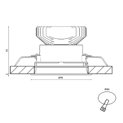 'Корпус светильника потолочный встраиваемый  наклонный, Белый, IP20, COMBO-41-WH 004180