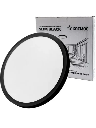 Светильник светодиодный SLIM BLACK 28Вт 4500К IP40 2398лм 230В 300х25мм КОСМОС KSlim28w_B4500K - фото