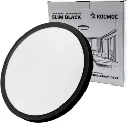 Светильник светодиодный SLIM BLACK 28Вт 4500К IP40 2398лм 230В 300х25мм КОСМОС KSlim28w_B4500K