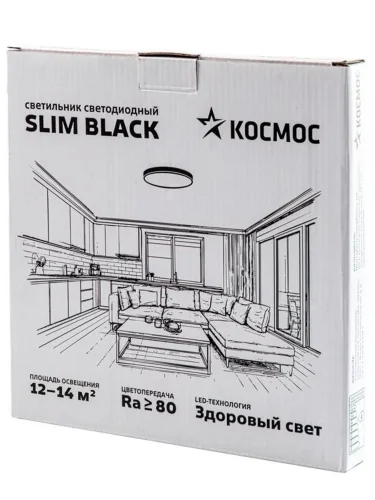 Светильник светодиодный SLIM BLACK 28Вт 4500К IP40 2398лм 230В 300х25мм КОСМОС KSlim28w_B4500K - фото 3