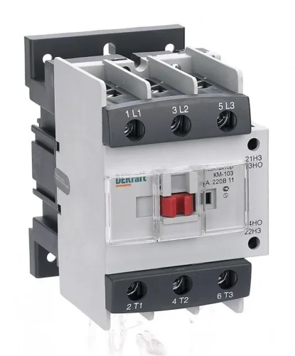 Контактор КМ-103 95А кат. 220В AC 1НО+1НЗ AC-3 DEKraft 22148DEK - фото