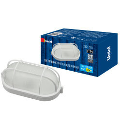 UWL-O02 100W-E27 IP54 WHITE Овал-Решетка Светильник влагозащищенный под лампу Е27.