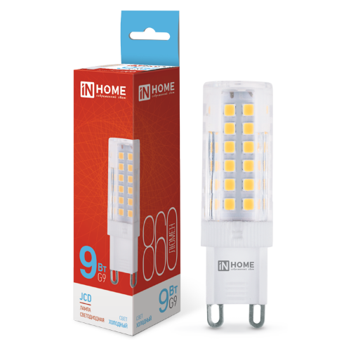 Лампа светодиодная LED-JCD 9Вт 230В G9 6500К 860Лм IN HOME - Фото