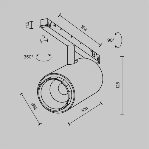 Трековый светильник Фокус / Focus Zoom Exility X 3000K 12Вт 10-45° (Черный) TR244-12W3K-B - фото 11