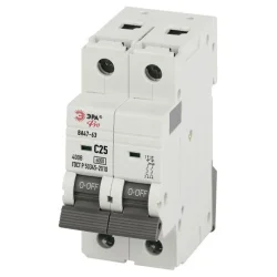 Выключатель автоматический 2п C 25А 6кА ВА47-63 PRO VA63-2P25C6 Эра Б0063155