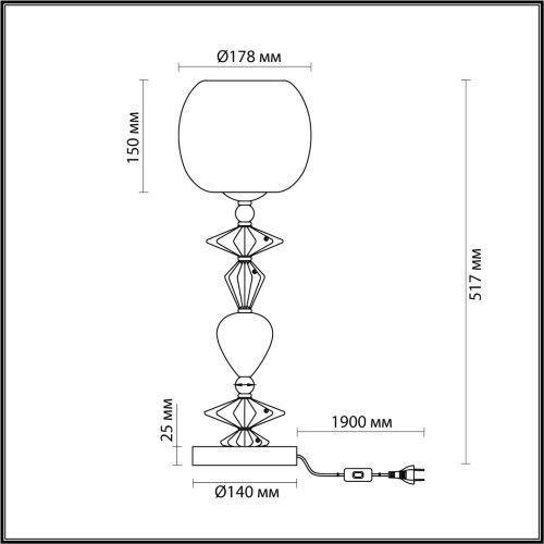Настольная лампа «ODEON LIGHT EXCLUSIVE» 4855/1T, серия: BIZET. Фото 3.