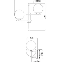 Настенный светильник (бра) Nostalgia E14х2 40Вт (Черный и Золото)