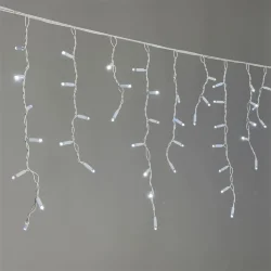Гирлянда Бахрома 3,1 x 0,5 м Белая 220В, 120 LED, Провод Белый Каучук 2,3мм, IP65