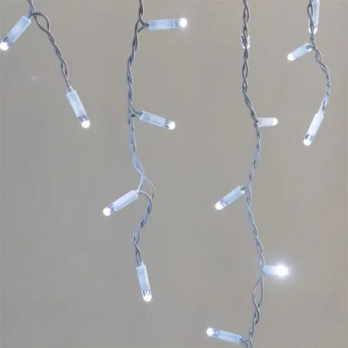 Гирлянда Бахрома 3,1 x 0,5 м Белая 220В, 120 LED, Провод Белый Каучук 2,3мм, IP65. Фото 3.