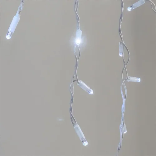 Гирлянда Бахрома 3,1 x 0,5 м Белая 220В, 120 LED, Провод Белый Каучук 2,3мм, IP65. Фото 4.
