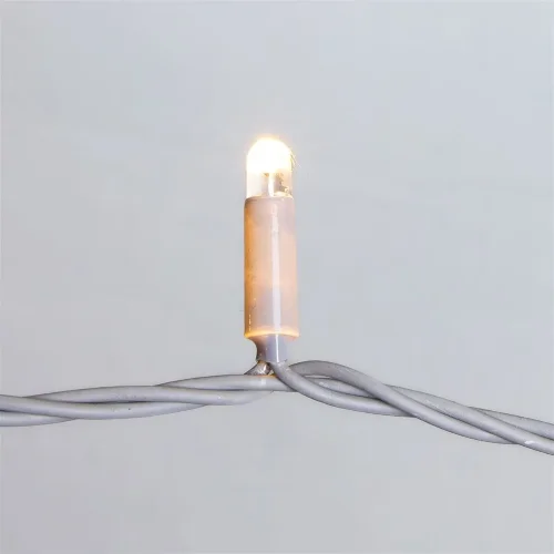 Гирлянда Нить 10м Тепло-Белая 24В, 100 LED, Провод Серый Каучук 2,3мм, IP65. Фото 2.