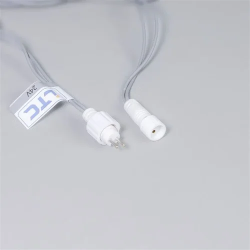 Гирлянда Нить 10м Тепло-Белая 24В, 100 LED, Провод Серый Каучук 2,3мм, IP65. Фото 6.