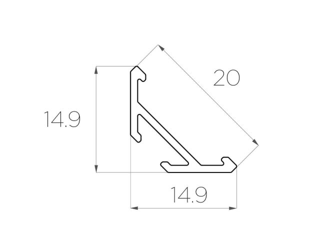 Профиль алюминиевый LC-LSU-1515-2 Anod - фото 2