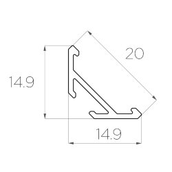 Профиль алюминиевый LC-LSU-1515-2 Anod