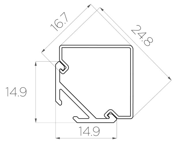 Профиль алюминиевый LC-LSU-1515-2 Anod - фото 3