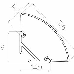 Профиль алюминиевый LC-LSU-1515-2 Anod