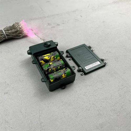 Гирлянда Нить на Батарейках с Таймером 5м Светло-Розовая, 50 LED, Провод Прозрачный Силикон, IP65. Фото 2.