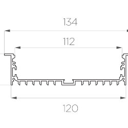 Профиль врезной алюминиевый LC-LPV-32134-2 Anod