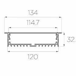 Профиль врезной алюминиевый LC-LPV-32134-2 Anod