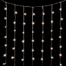 Гирлянда Занавес Облегченный 2 x 2 м Тепло-Белый с Мерцанием Белого Диода 220В, 400 LED, Провод Прозрачный ПВХ, IP54. Фото 1.