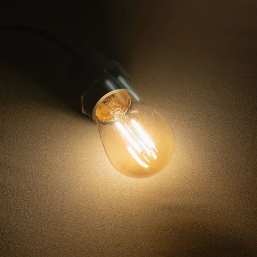 Лампа Филаментная Лофт 220В, Цоколь E27, 2 Вт, Золотисто-Коричневая. Фото 3.