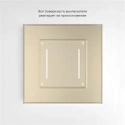 Умный сенсорный выключатель двухклавишный (шампань) W4523011