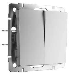 Выключатель двухклавишный (серебряный матовый W1120065